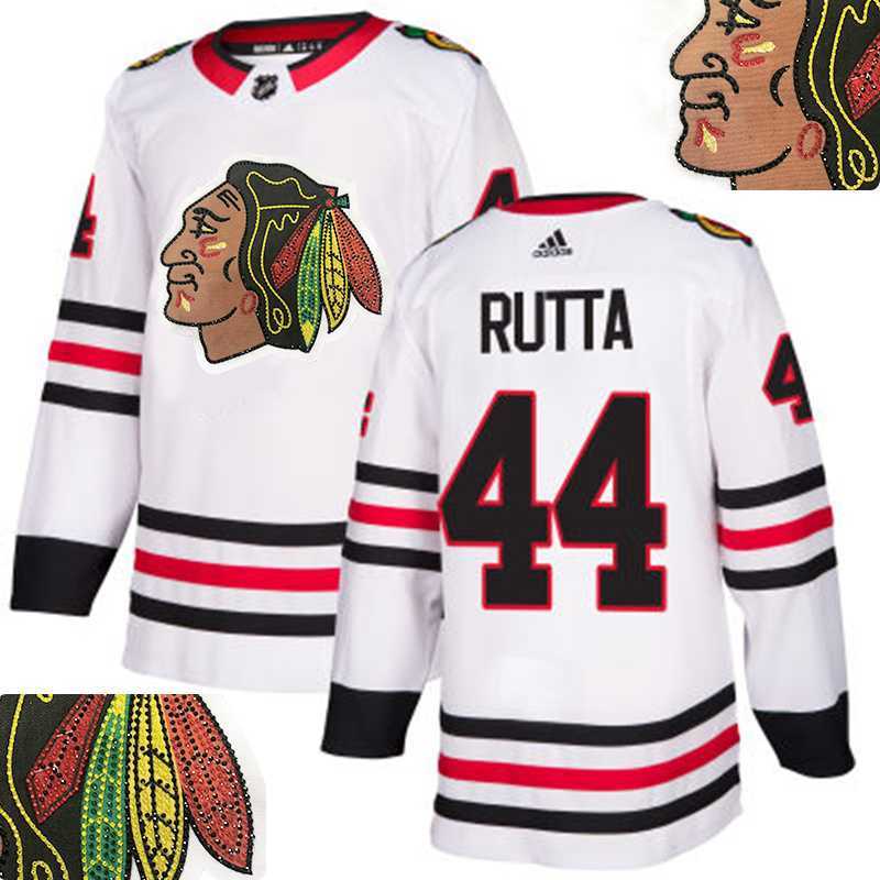 Blackhawks #44 Rutta White With Special Glittery Logo Adidas Jersey,We sell and wholesale Blackhawks #44 Rutta White With Special Glittery Logo Adidas Jersey on line form chian!